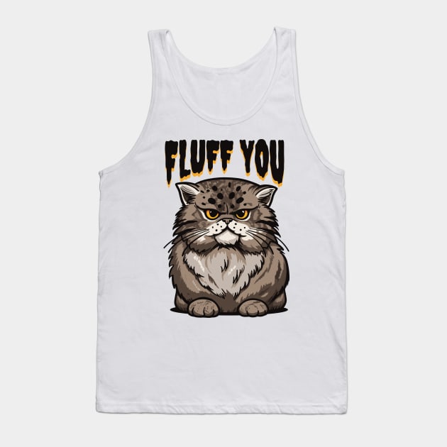 Grumpy Fluff: Cat with Attitude Tank Top by Life2LiveDesign